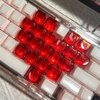 Heart-Shaped OEM Translucent Keycaps, 21 Keys, Compatible with Wooting Bee DIY