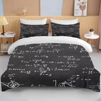 Math Formula Bedding Set Luxury Black White Duvet Cover For Adults Home Textiles Bed Linen Design EU single(135x200cm) white
