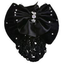 Women Bow Barrette Hair Clip Cover Bowknot Bun Snood Hairnet Hair Accessory juoda