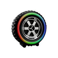 Creative Car Wheel Shape Bluetooth Speaker with Led Light RGB Portable Outdoor Music Wireless Speaker Car Decor for Funny Gifts G2389