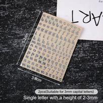 2vnt metaliniai 26 mini abėcėlės dekoro lipdukai auksiniai sidabriniai epoksidinės dervos užpildai, skirti pasidaryk pats silikono formoms, rankdarbiams gaminti beige
