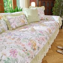 All-Cotton French Skirt-Edge Sofa Cushion, Year-Round Use, Rustic Non-Slip Pure Cotton Decor. 45*45 Pillow Cover