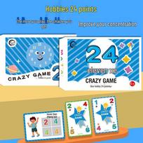 24-Point Math Cards: Educational Quick Calculation Game for Kids Small Card white