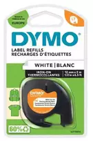Dymo LetraTAG -silitettävä teippi 12 mm x 2 m, musta valkoisella pohjalla