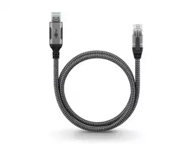 "Goobay USB-A 3.0 > RJ45 (ST-ST) 3m Ethernet-Kabel Schwarz-Silber"