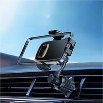 Eary Phone Mount for Car/Truck With Metal Arm Clip Stand for Pickup SUV Van Excavator Front Loader Handrail Holder for iPhone 17 Armrest Model gray