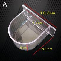 Bird Feeding Trough Bird Cage Water Bowl Bird Half Round Food Box Seed Food Container B gray