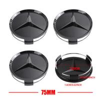 60/63/68/75mm Originalus automobilio ratlankio centrinės dalies dangtelio lipdukas Mercedes Benz AMG C200 C260 C300 W108 W124 W126 W140 W169 W176 gray