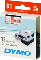 „Dymo D1“ lipni juosta, 12 mm x 7 m, raudona su baltu pagrindu
