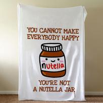 N-NutellaS-ES Logo Luxury Blanket Throw Super Cosy Plush Living Room Sofa Couch Childish Birthday Gifts Size: 100*150cm, Weight: 320 GSM white