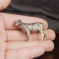 Retro Brass Cute Goat Figurine Miniature Tea Pet Animal Sheep Statue Crafts Collection Office Desk Ornament Home Decor Gift