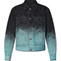 LOUIS VUITTON Embroidered Denim Blouson 1AFV97 46 šviesiai mėlyna spalva