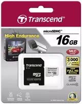 "CARD _Transcend Hochbelastbare - Flash-Speicherkarte (microHC/SD-Adapter inbegriffen) - 16GB"