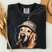 Golden Retriever Smoking Cigar Shirt,Dog Meme Graphic Tee,Retriever Mom Dad Shirt,Sarcastic Dog Meme Shirt,Golden Retriever Lovers Gift 120 black