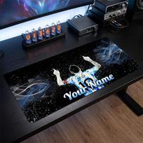 Lionel Messi Custom Large Mouse Pad, Personalized Name Text Print, Football Logo Non‑Slip Desk Mat Gaming Gift 30cmx80cm