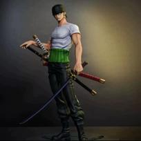 Anime One Piece stovinčioji pozicija prisimena Zoro veiksmo figūrėlės Dvigalvė statula Keičiantys veidą periferinis modelis Ornamentas Dovana gray