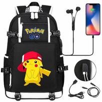 Anime Manga Cartoon Print USB Charging Student Backpack Teenagers Unisex Casual Large Capacity Daypack Simple Edition 44X35X16
