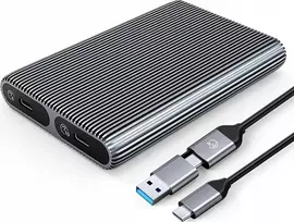 "Orico" dviem M.2 SATA+NVME USB-C 3.2 6Gb/s / 10Gb/s diskams - pilka