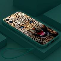 Samsung Galaxy A14 A24 A54 A34 S23FE, skirtas iPhone 11 12 13 14 15 Pro Max Xs Minkštas Straight Edge telefono dėklas su dirželiu A51 Tiger Leopard Pattern Samsung S24 5G gray