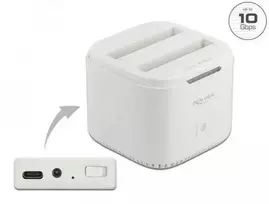 „USB Type-C™ 3.2 doko stotis 2 x 2,5 colių SATA HDD / SSD su klonavimo funkcija“
