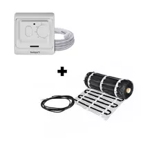 Grindinio šildymo tinklelis Warmset BLACK, 150W + neprogramuojamas termostatas Feelspot WTH71.36,1,5 m²