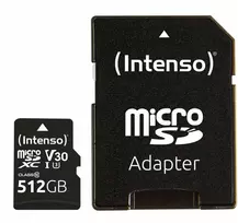 „CARD Intenso UHS-I Professional 512GB microSDXC (juoda, UHS-I U3, 10 klasė)“