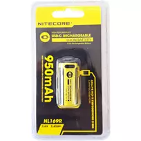 NITECORE 16340 NL169R 950 mAh USB-C baterija