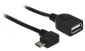 „Delock kabelis: USB micro-B kištukas > USB 2.0-A lizdas, OTG, 50 cm, kampinis“