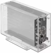 „Išorinis dvigubas korpusas, skirtas 2 vnt. 3,5 colių SATA HDD su USB Type-C™ jungtimi, skaidrus – montuojamas be įrankių“