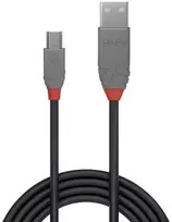 „LINDY USB 2.0 laidas, tipas A/Mini-B, Anthra Line, M/M, 3 m“