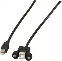 „EFB USB 2.0 prailginimo kabelis B-B, įmontuojama lizdinė jungtis, 1 m, juodas, „Classic“