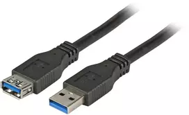 „EFB USB 3.0 prailginimo kabelis A-A, St-Bu, 3 m, juodas, „Premium“