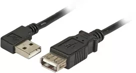 „EFB USB 2.0 prailginimo kabelis A (lenktas) – A, St-Bu, 1,0 m, juodas, Classic“