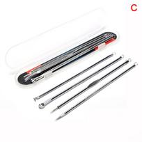 4 vnt. / rinkinys inkštirų šalinimo priemonė Whitehead Comedone Spot Pimple Blemish Extractor Tool white
