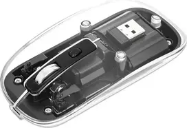 Transparent Rechargeable Wireless Mouse Clear/Black