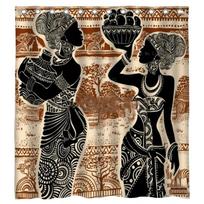 Modern African Ethnic Woman Sexy Girl Sunset Background Painting Shower Curtain By Ho Me Lili With Hooks Decoration Bathroom 90X180cm brown