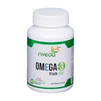 Nveda Omega-3 Fish Oil 1000mg Capsules for Men & Women 60 Softgels Heart Brain Eye Joint Support white