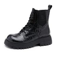 8 Early autumn Martin boots women's new platform shoes brown small retro inner heightening short boots 35