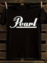 Pearl Drums Logo Black T-Shirt Mens Tshirt Womens Tshirts with Letters Print Short Sleeves T-Shirt Casual Street Tee Shirt Top M white