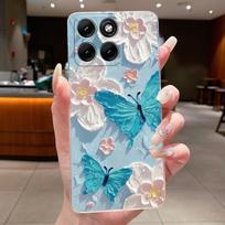Case For Motorola Edge 70 Fusion Clear Luxury Fashion Butterfly Flowers Soft TPU Silicone Phone Case for Edge70 Fusion Bumper Motorola Edge 70 Fusion white