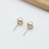 Heart Round Imitation Pearl Butterfly Leaf Tulip Flower Drop Earrings Women Wedding Geometry Jewelry Trend Creative Accessories brown