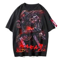Berser Cosplay Anime Manga Streetwear T-Shirt Tee Undershirt Polyester Black 4XL black