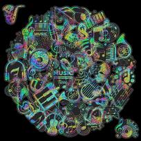 50 Silver Laser Music Music Notes Stickers Pet Colorful Decorative Stickers Personalized Diy Stickers blue