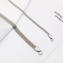 3-6mm Multi-Row Beveled Edge Chain Tennis Necklace in 18K Gold Stainless Steel 3mm 45cm