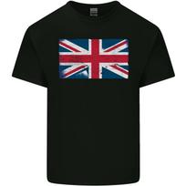 Distressed Union Jack Flag Great Britain Mens Cotton T-Shirt Tee Top 5XL įvairiaspalvis