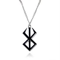 Berserk Anime Pendant Necklace With Geometric Alloy Design For Cosplay Fans StyleF black