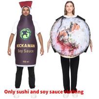 Unisex Halloween Sushi Soy Sauce Costume For Themed Parties And Stage Performances gray
