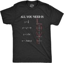 Math Equations LOVE All You Need Is T-shirt L black