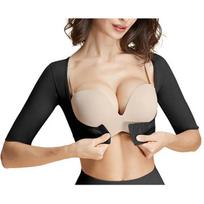 Women Thin Short Sleeve Chest Binder Bust Gathering Shaping Back Beauty Inner Top 2XL smėlis