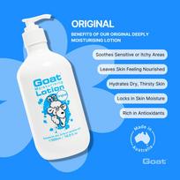 Goat Moisturizing Lotion Hydrating, Non Greasy, Enriched Goats Milk, Almond Oil, Sunflower Extract, Unisex, Suitable for Dry, Itchy or Sensitive